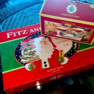 Christmas cookie platter and mug set